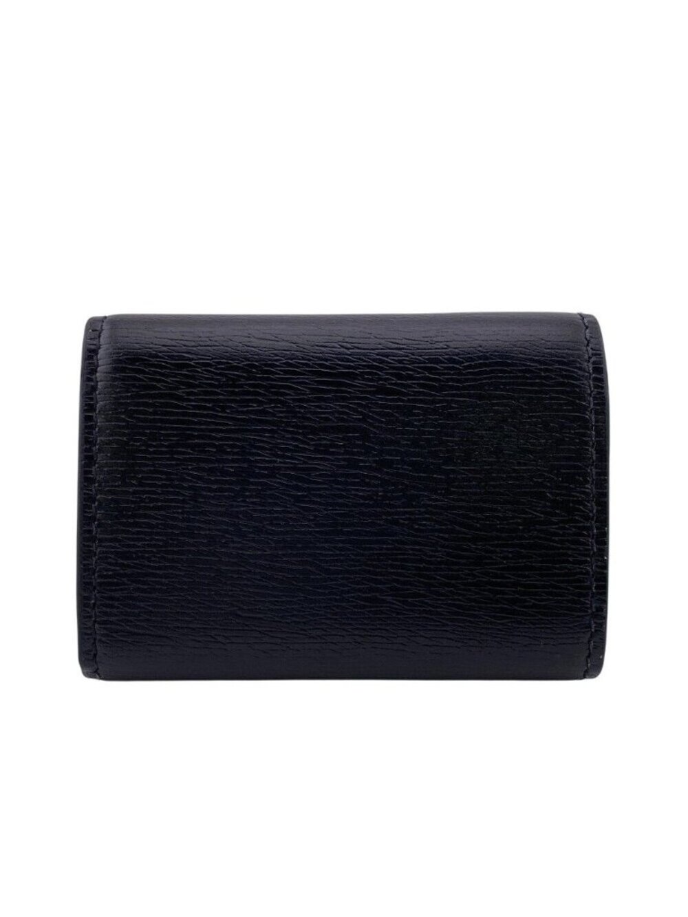 Gucci Script Logo Leather Trifold Wallet Compact Black